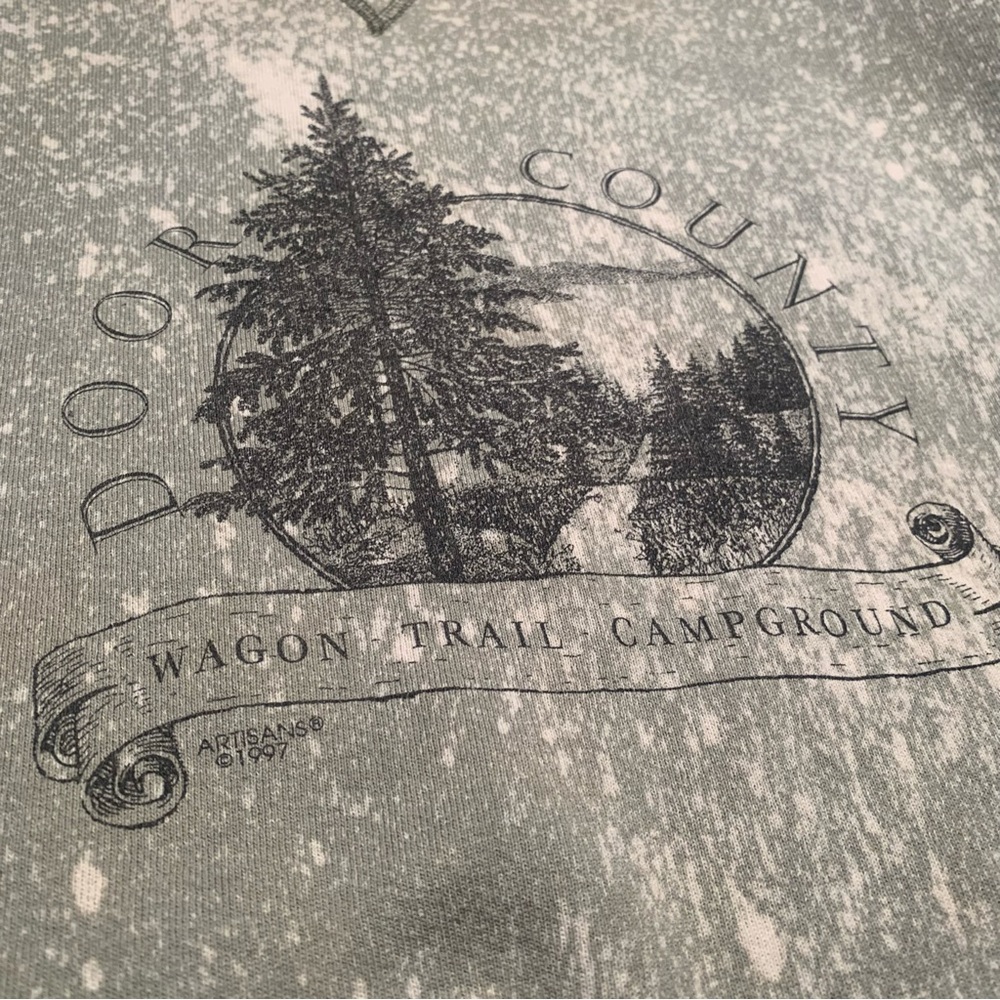 Vintage 1997 Door County Wisconsin Wagon trail campground Crewneck Sweatshirt XL